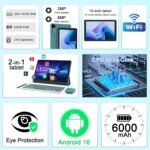 CUPEISI YQ10S MAX Android 13 10 Inch Tablet, 12GB RAM + 128GB ROM / 1TB Expandable, 2-In-1 Tablet With Keyboard, 2.0GHz Quad-Core CPU HD Screen, Google Certified 5G WiFi 6 BT, Blue - Image 2