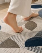 HOMERUGS 2x5 Feet Cotton Runner Rug for Bedroom, Printed Bedside Carpet, Machine Washable Floor Mat, Soft Decorative Rug for Living Room, Kids Room & Home - Abstract Geometric - Image 3