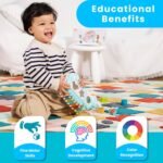 Cable World Baby School Bus Xylophone Toy for Toddlers 1-3, Baby Musical Bus Toys for 1 Year Old Girl, Shape Sorting Toys Knocking Xylophone Educational Musical Instruments Toy (Blue) - Image 3