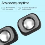 HP DHS-2111 Wired Speaker, 2-Channel Surround Sound, 3.5mm aux connectivity, PC and Phone Compatible, Easy Volume Controls, 1-Year Warranty, 0.27 kg, Black, 8C575AA - Image 7