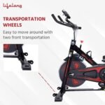 Lifelong Fit Pro Spin Fitness Bike with 10Kg Flywheel, Adjustable Resistance, LCD Monitor and Heart Rate Sensor for Fitness at Home, (LLF199, Black) - Image 4