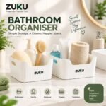 Zuku Storage Box Basket for Storage Plastic Organiser for Storage Bathroom Storage Box Small Plastic Organiser Bathroom Basket Boxes for Toys,Cosmetic,Accessory (White,3Pcs) - Image 3