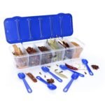 RILION Multipurpose 6-in-1 Masala Box for Kitchen| Airtight BPA-Free Plastic 6 Section Storage Container with 6 Spoons, 1800 ml Transparent Pickle Box for Spices| Dry Fruits, Snacks Pack Of 1 Blue - Image 3