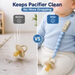 Artibetter Silicone Pacifier Clip Chain Set (2 Pcs) | BPA-Free Safe Baby Soother Holder with Strong Clip | Anti-Drop Pacifier Strap for Infants & Toddlers | Travel-Friendly Baby Accessory - Image 3