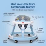 LuvLap 360° Joy Baby Walkers for 9+ Months | 3 Level Height Adjustment Walker with Switchable Food & Musical Toy Tray/Advanced Baby Activity Walker for Kids, Walker for Boys & Girls, Blue - Image 2