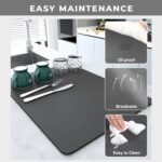 PANCA Dish Drying Kitchen Mat | Large Water Absorbent Utensil Drying Rack Mat | Anti-Slip Kitchen Accessories for Home | Organiser Mat for Sink, Dining Table & Vessel Draining (40x 60 cm) - Image 3