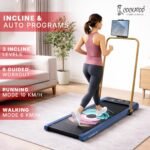 Cockatoo SmartWalk 2AHG Walking Pad for Home 2HP-3.5HP Peak, Under Desk Walk Pad with Handle, Max Speed 10Km/Hr, 3 Level Manual Incline 6 Automatic Program, Max User Weight 110Kg -Gold - Image 7