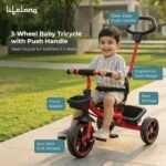 Lifelong Trike Cycle for Kids 2-5 Years - Baby Bicycle for Boys & Girls with 3 EVA Wheels, Basket & Parental Control - 30 kg Capacity (Red & Black) - Image 2