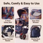 StarAndDaisy Stroller for Baby Boy & Girl 0 to 3 Years, Foldable Stroller, Compact Pram for Toddler with Reversible Handle, Multi-Recline Seat, 5-Point Safety Harness & Storage Basket - Image 7