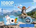 Cason Mini Digital Camera for Kids1080P HD,Camera with Dual Cameras,Rechargeable with SD Card, Real Toy Camera with Games,Birthday Gift for Kids for 5-12 Years Kid (Rabbit) - Image 3