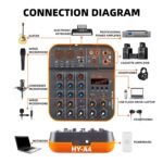 HAYDEN HY-A4 | 4-Channel Pro Audio Mixer With Bluetooth, USB MP3, 48V Phantom, Live Out & Recording for Podcast, Karaoke, DJ & Streaming - Image 3