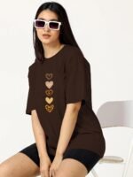 TQH Oversized T Shirt for Women | Tshirt for Women | Women's Top Printed Tee for Woman | Cotton Blend Loose Fit Drop Shoulder Round Neck Casual Top for Summer College Travel Lounge Wear - Image 2