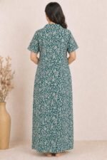 Bahumaan Pure Cotton Nighty for Woman | Floral Gown for Women Nightwear with Pocket | Cotton Nighty for Women Stylish | Maxi for Women Cotton - Image 3