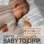 Prplet Silicone Baby Teether & Rattle Toy – Soft & Safe for Infants, BPA-Free, Multi-Texture Design for Teething Relief & Early Development (Brown) - Image 7
