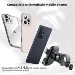 STRIFF MoRide1 Bike Phone Mount | 360° Rotatable Mobile Holder for Bicycle & Motorcycle | Strong Grip Anti-Shake | for 4.7 to 6.8 Inch Smartphones | Secure Handlebar Mount | Easy Installation | Black - Image 3