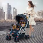 StarAndDaisy Stroller for Baby Boy & Girl 0 to 3 Years / Baby Stroller with Lightweight / Foldable Pram for Babies with 3-Point Safety Harness, Adjustable Backrest, 360° Swivel Wheel, Large Storage, Reversible Handlebar, Extended Mosquito Net (Vibrant) - Image 2