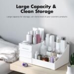 ALOXE Cosmetic Organizer Box Drawers Storage Plastic Stationary Box | Make Up Organiser for Women (White) - Image 8