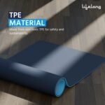 Lifelong 6mm Dual Color TPE Material Anti-Slip Yoga Mat for Home, Gym, Yoga, Workout and Exercise for Women & Men (6 Months Warranty,Llym115), Navy Blue/Blue - Image 3