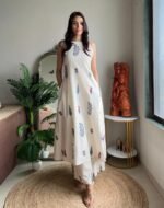 Klosia Women Pure Cotton Kurta Palazzo Set | Sleeveless Printed Kurta with Palazzo Pants | Summer Friendly, Office Wear Co-Ord Set - Image 5