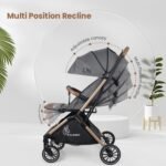 R for Rabbit Street Smart Auto Fold Stylish Newborn Baby Stroller| Aluminum Frame Pram with One Click Fold |Travel Friendly Trolley Stroller for 0-3 Years for Boy & Girl (Ash Grey) - Image 5