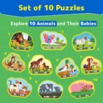 PuzzleUp Learn Animal Babies | 10-in-1 Entry Level Puzzle | 45 Big Size Jigsaw Pieces | Montessori Educational Toy to Improve Memory & Unlock New Words |Gift for Boys & Girls Age 3, 4 & 5 yrs - Image 4