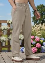 Men’s Regular Fit Straight Pants | Comfortable Stylish Trousers for Men | Soft Fabric Chinos for Everyday Wear, Travel & Office | Linen Cotton Bottom Wear | Casual Trousers for Men - Image 4