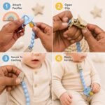 Artibetter Silicone Pacifier Clip Chain Set (2 Pcs) | BPA-Free Safe Baby Soother Holder with Strong Clip | Anti-Drop Pacifier Strap for Infants & Toddlers | Travel-Friendly Baby Accessory - Image 6