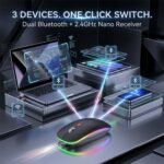 Offbeat Dash Dual Bluetooth 5.1+ 5.0 & 2.4Ghz Wireless, Type-C Rechargeable Silent Click Mouse, Triple Device connectivity Windows, Mac, iOS, Android (Black) - Image 3