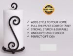 Craftland Wrought Iron S Shape Tissue Paper/Towel/Roll/Napkin Holder/Dispenser for Kitchen Bathroom and Dining Table (Black) - Image 3
