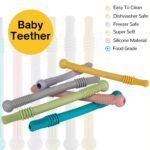 Lefan Silicone Tube Teething Toys for Babies - 6-18 Months Infants - Pack of 3 Pcs, Multicolor (Round-3Pcs) - Image 6