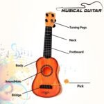 Wishkey Guitar for Beginners Kids Toys for 2-5 Years Boy Or Girl, 4 String Musical Instrument for Early Music Learning, Compact Role Play Guitar Under 2000 for Children - Image 6