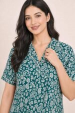 Bahumaan Pure Cotton Nighty for Woman | Floral Gown for Women Nightwear with Pocket | Cotton Nighty for Women Stylish | Maxi for Women Cotton - Image 2