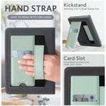 CoBak Case with Stand for Kindle Paperwhite 12th Gen 2024 Released (7") & Kindle Colorsoft Signature Edition - Durable PU Leather Cover with Auto Sleep Wake, Card Slot, Hand Strap Feature, Sage Green - Image 4