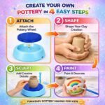 MiniExplorer Pottery Wheel Kit for Kids – DIY Battery Operated Pottery Making and Painting Set with Clay, Sculpting Tools, Arts and Crafts Toy for Boys Girls Age 5+, Creative Activity Gift - Image 3