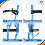FLORICAN Cable Organiser, Cord Management System for PC, TV, Home Theater, Speaker & Cables, Reusable Cable Organizer for Desk, WFH Accessories, Reusable Cable Ties Strap (10 Pcs) - Image 7