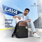 Aristocrat Lava 25L Laptop Backpack (Upto 17"), 2 Compartments, Black-Brown - Image 2