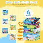 SNOWIE Soft 6Pcs Cloth Books for Babies 0 to 3 Years, Sensory Crinkle Sound - Image 2