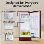 Samsung 189 L, 5 Star, Digital Inverter, Direct-Cool Single Door Refrigerator (RR21H2H25RZ/HL, Midnight Blossom Red, Base Stand Drawer, Single Touch Defrost, 2026 Model) - Image 6