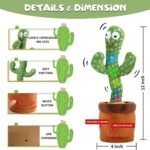 VEBETO Dancing Cactus Toy for Kids (1 Year Warranty) Talking Singing Children Baby Plush Electronic Toys Voice Recording Repeats What You Say LED Lights - Image 4