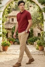 Louis Philippe Men's Slim Fit Premium Cotton Soft Handfeel Solid Chinos - Image 3