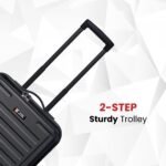 Swiss Military PRIMUSPLUS Laptop Trolley Bag 55cm Cabin Suitcase, Lightweight ABS, 15.6” Laptop Slot, 360° Wheels, Push-button Telescopic handle, enhanced security, Business Travel Luggage (52L) Black - Image 4