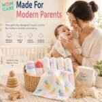 MOM CARE Muslin Cloth for New Born Baby, 6 Layer Reusable Cotton Washcloth Napkins, Face Towels, Absorbent Feeding Wipes and Burp Cloths for Baby, 30 x 30 cm, Pack of 5 - Image 6