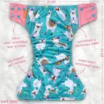 Kids Need Leakage Proof cloth diaper for babies 0 to 3 years High Absorbent 1 Reusable diaper cover 1 Insert pad combo Pack 5-18Kg Adjustable free size Washable Pocket cloth diapers for babies B8 - Image 3