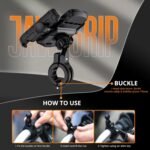 GRAND PITSTOP Mobile Holder for Bikes | (Black - Jaw Grip 360° Rotation) | Phone Mount for Motorcycle, Bicycle, Scooter | GPS Navigation Support | Anti-Slip Clamp | Sturdy Build - Image 2