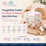 MOM CARE Muslin Cloth for New Born Baby, 6 Layer Reusable Cotton Washcloth Napkins, Face Towels, Absorbent Feeding Wipes and Burp Cloths for Baby, 30 x 30 cm, Pack of 5 - Image 3