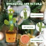 VEBETO Dancing Cactus Toy for Kids (1 Year Warranty) Talking Singing Children Baby Plush Electronic Toys Voice Recording Repeats What You Say LED Lights - Image 6