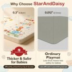 StarAndDaisy Foldable Baby Play Mat 6 x 6.5 ft, 16MM Thick XPE Foam Playmat, Reversible 2-in-1 Design, Lightweight Cushioned Floor Mat for Crawling, Playing & Learning - Image 7