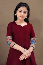 Fashion Dream Girls Crepe Silk Maxi Length Printed Dress |Traditional Long Dress|Gown for Kids - Image 4