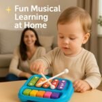 TOYTONIC 2-in-1 Piano Xylophone for Kids | Multicolor 5-Key Musical Toy with 2 Mallets | Educational Non-Toxic Instrument for Toddlers, Boys & Girls | Early Learning Sound & Music Playset - Image 5
