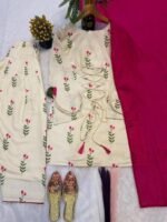Farshi Salwar Suit for Women | Cotton Printed Kurti Set Woman | Straight Kurta with Dupatta | Farsi Farasi Parsi Style Ethnic Outfit | Indian Office Party Clothing - Image 3
